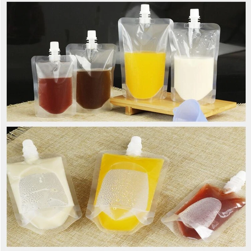 Self-suction Nozzle Bag Drink Liquid Transparent Sealed Squeeze Pouch ...