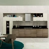 Splendid Straight Shape White Brown Colors Kitchen Cabinet