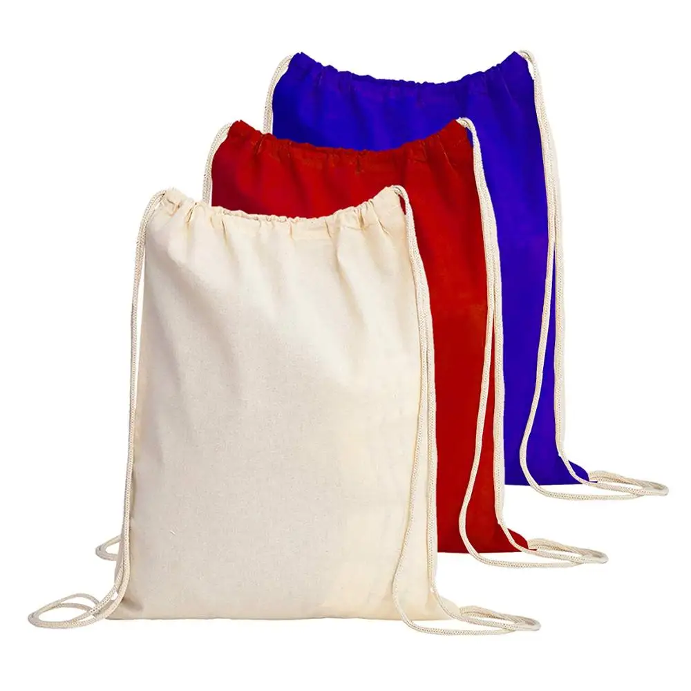 drawstring cotton backpack