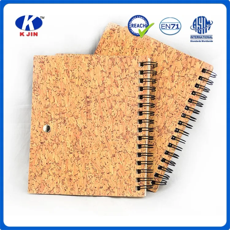 Eco Friendly Customized Spiral Notebook With Cork Cover Mini Notepad A5