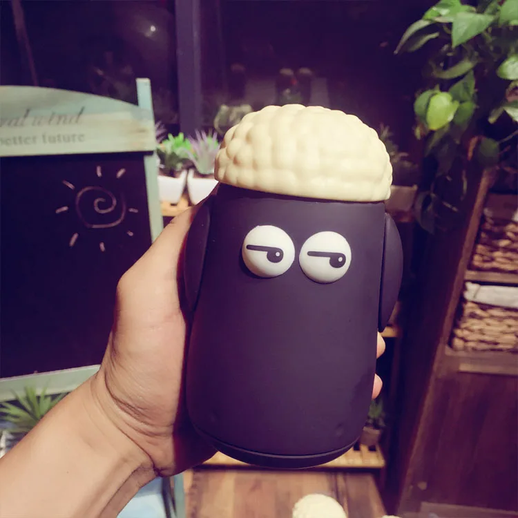 Cute Sheep Design Glass Water Glass Water Bottle with Lids