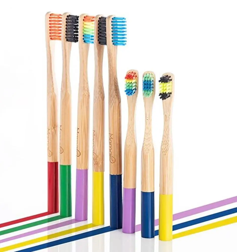

2020 Eco friendly OEM 4 pack organic bamboo toothbrush 100% Biodegradable Charcoal Bamboo Toothbrush for adult and kids hotel, Customized color