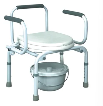 Foldable Handicap Toilet Chair With Castors Potty Chair For Disable ...