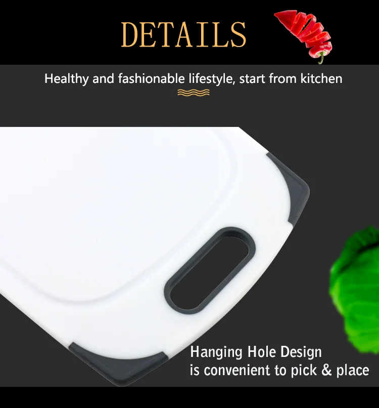 Hand-held Design Plastic 3Pcs Cutting Board Set