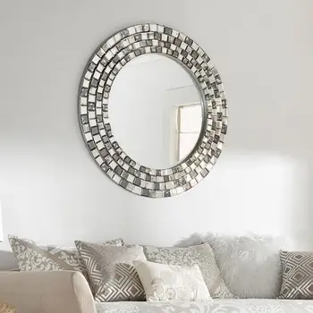 Bedroom Palmer Frosted Tile Silver Round Accent Wall Mirror Buy Oval Dressing Mirror Engraved Venetian Wall Mirror Bedroom Venetian Wall Mirror