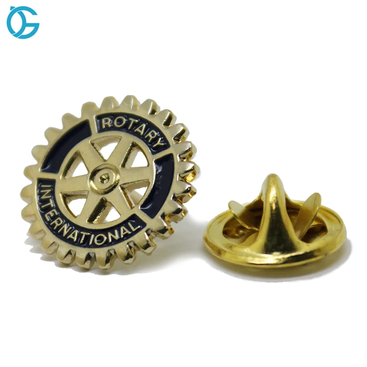 Cugle Badge Maker Gold Rotary International Metal Enamel Custom Lapel