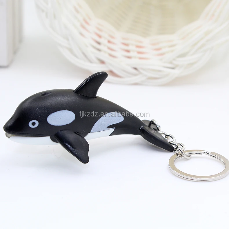 Lovely Killer Whale Shape Led Sound Keychain Aquarium Souvenir Gifts