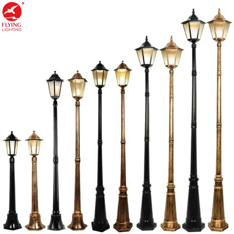 Flyinglighting  flame fish solar garden light with vintage light pole oem premium supplier garden light