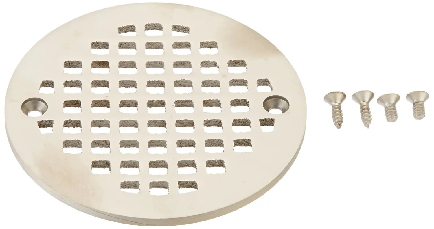 Pearl Nickel Jones Stephens D4005NP Snap-In Strainer for No Caulk Fiberglass Shower Drain