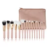 Private Label 2 color makeup brush set 15Pcs Man-made fiber custom logo cosmetic brush set
