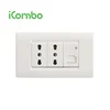 US/South America PC Italian Double 3 Pin Wall Socket And TEL/LAN/TV/Computer Outlet Plug