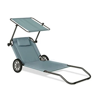 lounger foldable wheels beach outdoor sun larger chair