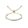 Adjustable Cuff Bar Bangle 14k Gold Plated Cubic Zircon Bracelet