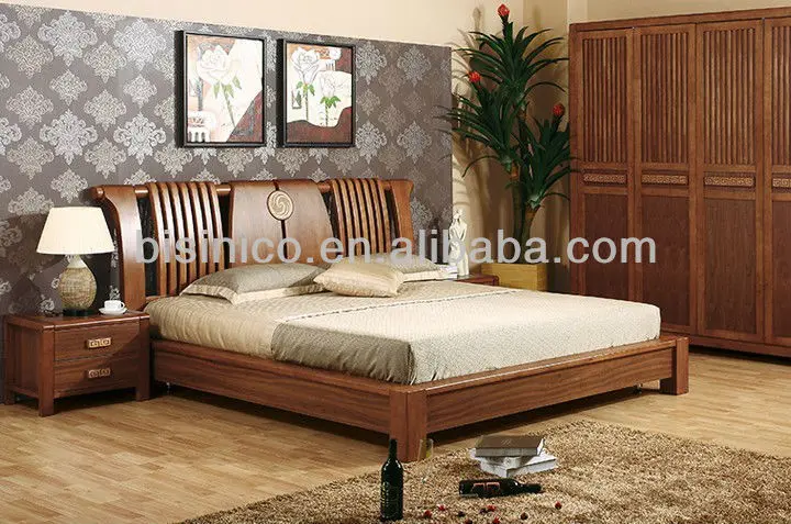 chinese style natural wooden beds carved furniture,antique bedrooms with  wooden bed,solid wood bedroom furniture w night stand - buy antique