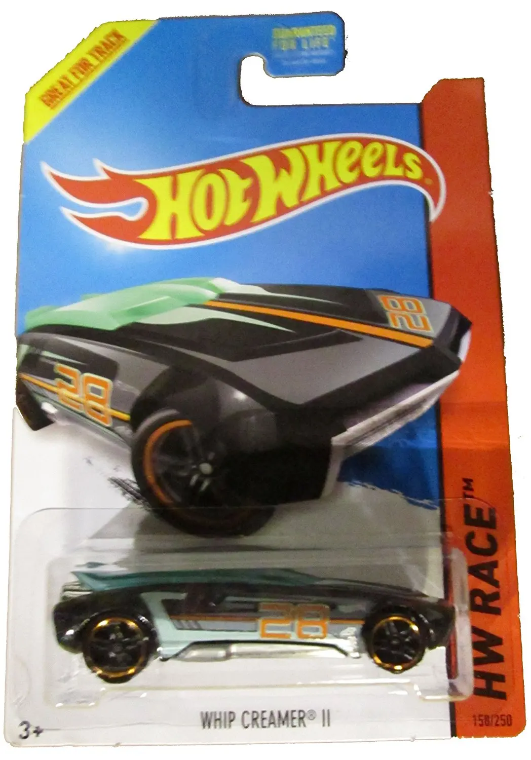 Hot Wheels 2014 Hw Race Thrill Racers Black Whip Creamer II 158/250.