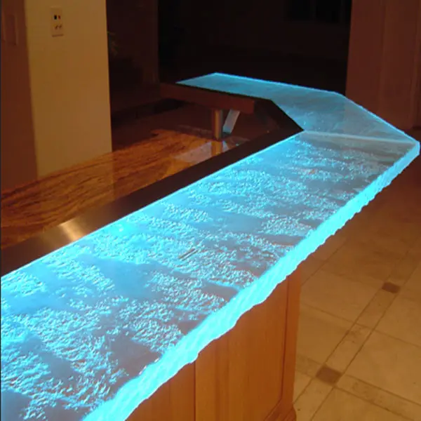 Luxury Led Lit Glass Countertops L Shape Bar Counter Buy L Shape