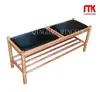 Luxury solid oak wood bench with PU