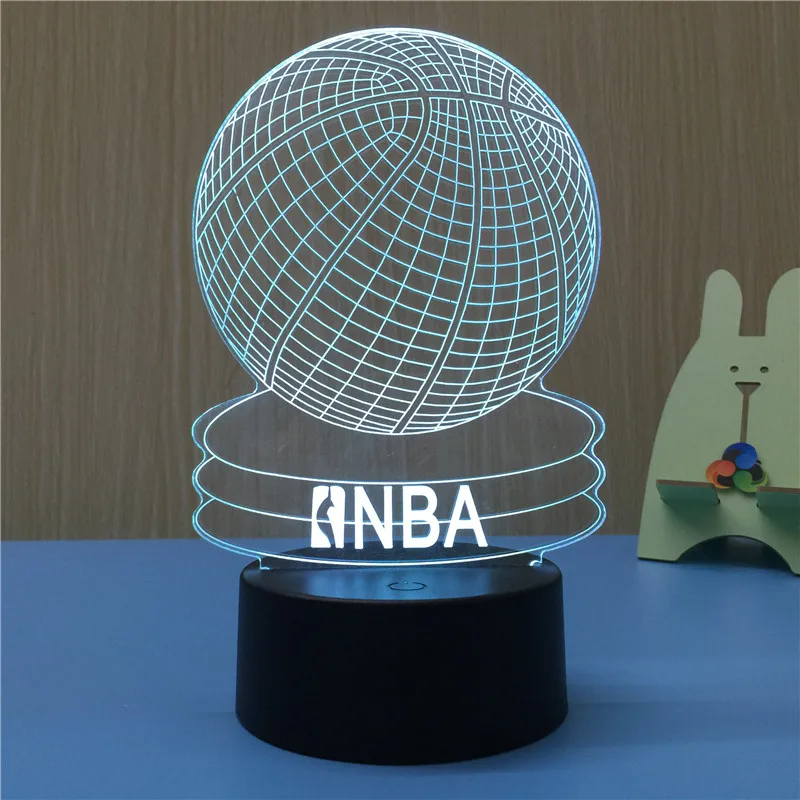 3D basketball illusion visual Acrylic Led Night Light 3D Illusion Desk Lamp