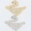 High Quality Necklace Jewelry Findings Swan Crystal Connector Micro Pave Zircon Duck Animal Charm For Women DIY Bracelets