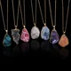 fashion colorful natural stone pendant necklace custom jewelry