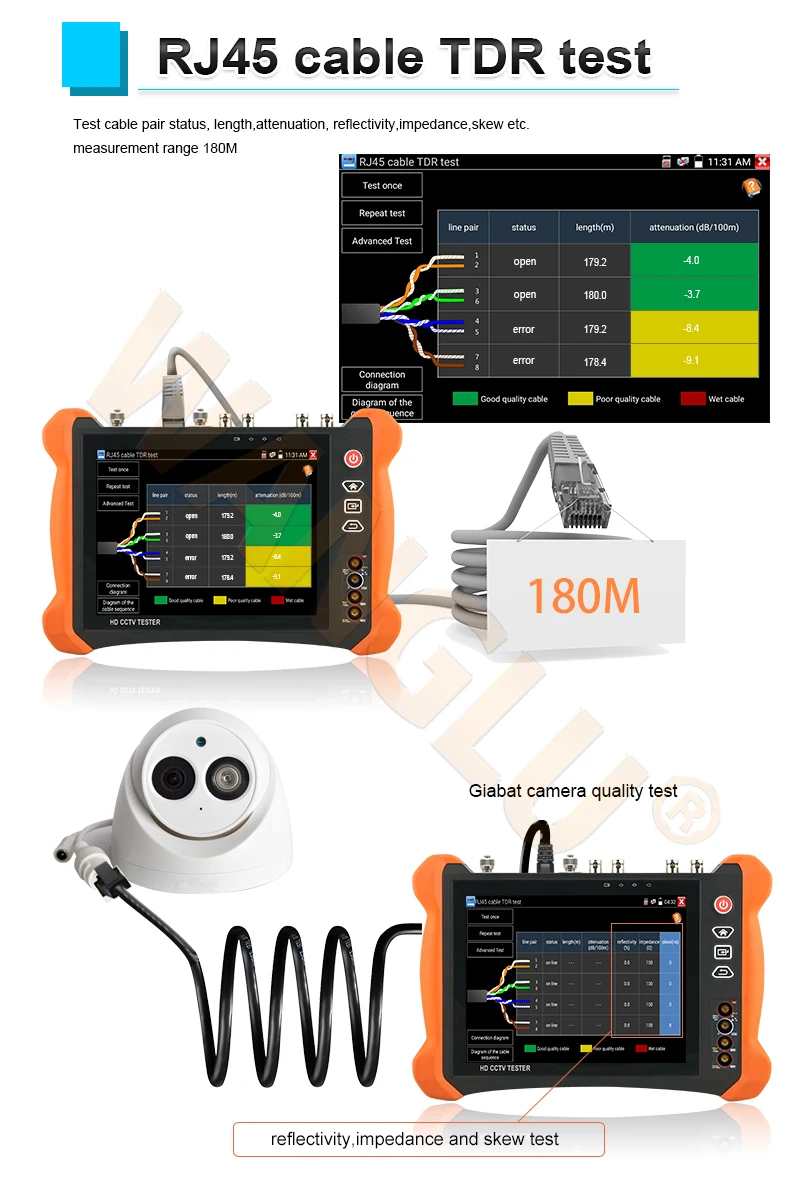 Tester CCTV Per Telecamere CVI/TVI/AHD - Schermo 5", Batteria 5200mAh, Per Installazione E Manutenzione - Foto 6