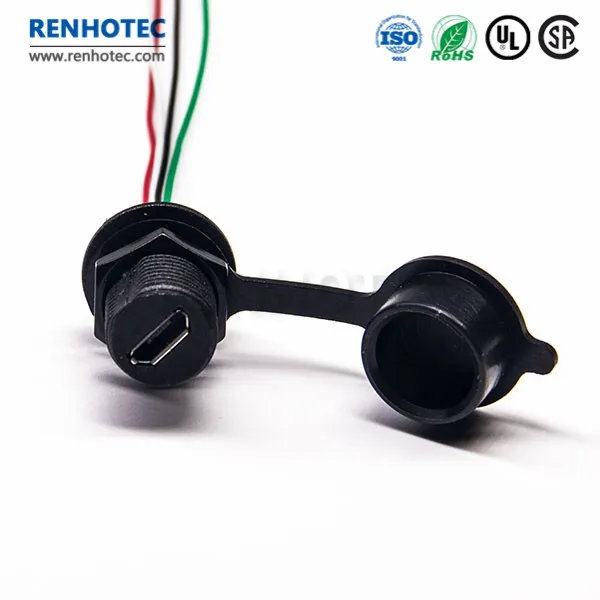 Ip67 Waterproof Micro Usb Connector A B C 3.1 Typec Panel Mount Male