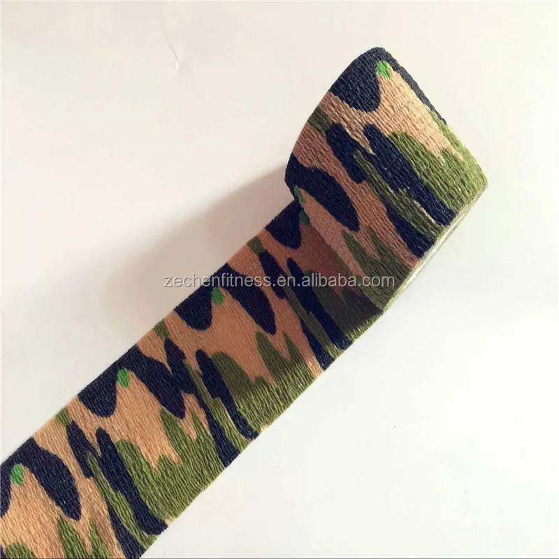 Self adhesive elastic breathable non woven cohesive first aid bandage Camouflage waterproof wrap tape