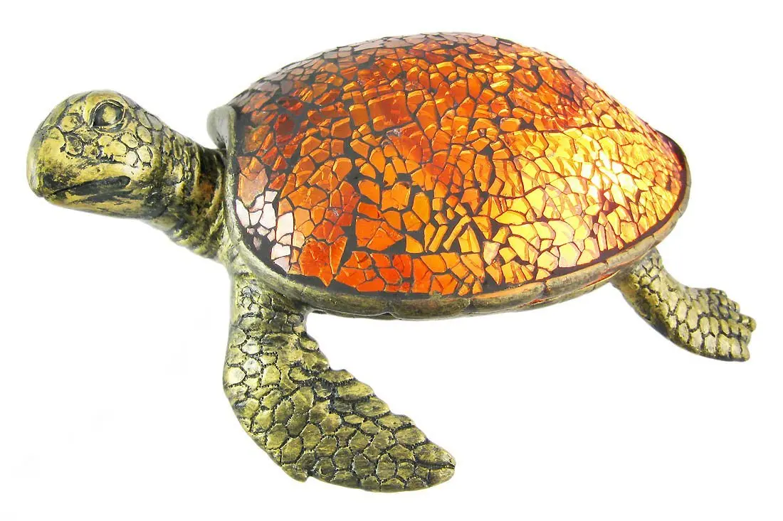 44.99. Resin And Glass Accent Lamps Cute Mosaic Amber Glass Sea Turtle Acce...
