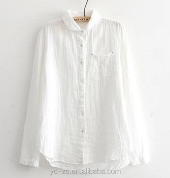  Polos  Kaus Kemeja  Linen Putih  Wanita Blus Buy Putih  