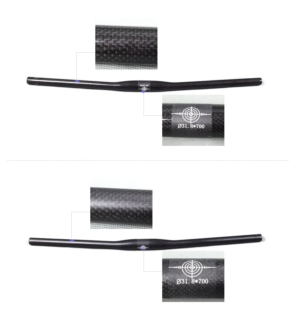 Full Toray T800 Carbon Fiber Mtb Handlebar Flat Shaped Carbon Handlebar