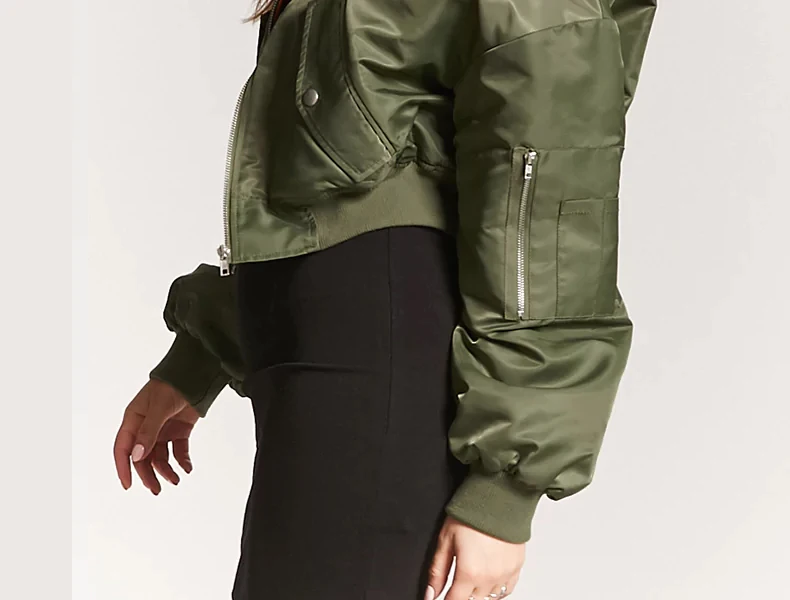 drop shoulder bomber jacket