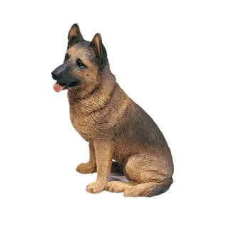 Hidup Ukuran Fiberglass Anjing Gembala Jerman Patung Untuk