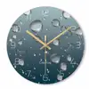 12 inch fashion rain water tempered glass clock with UV printing