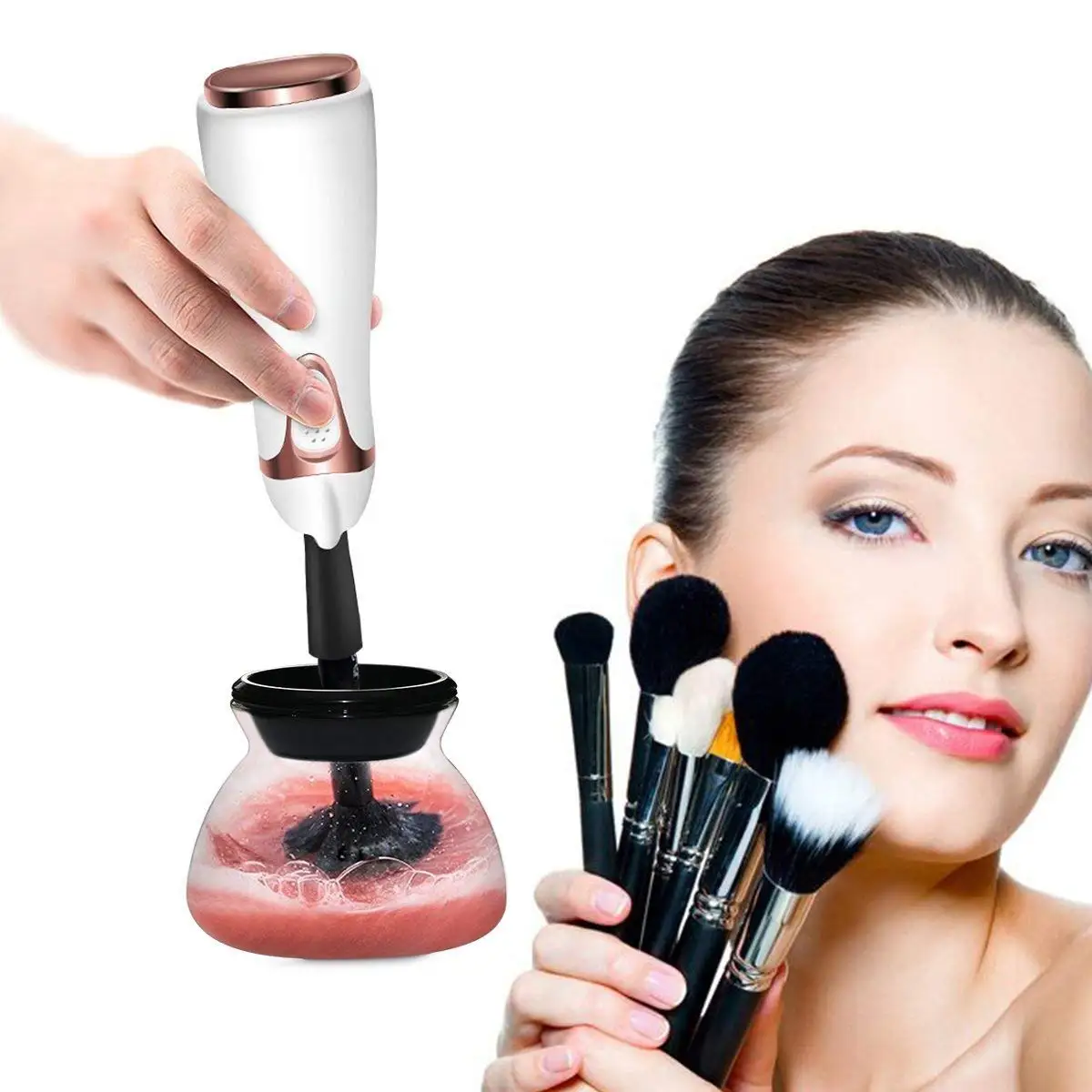 Brush cleaner. Makeup Brush Cleaner. Automatic Makeup Brush Cleaner. Umi make up Brush Cleaner. Makeup White Brush clean.