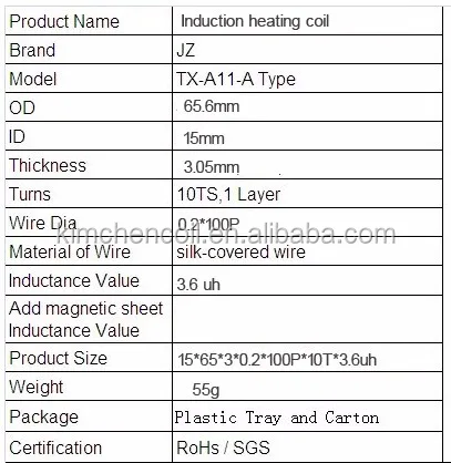Induction Cooker Coil Induction Heating Pancake Coil 500 wtt Induction Cooker Coil Copper