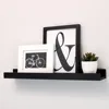 MDF wooden wall photo frame black floating wall shelves