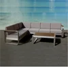 Modern Outdoor Furniture aluminum Large size L shaped sofa, teak coffee table corner sofa furniture living room sectional lounge