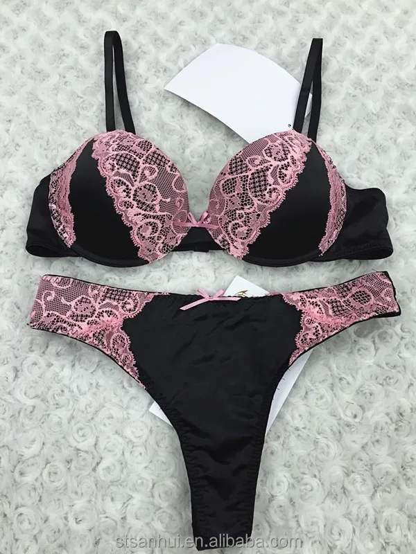 hot pink lace bra and panty set