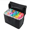 Multifunction Large Capacity Black Folding Marker Pen Canvas Pencil Case Pen Storage Bag Can Hold 24-80 pcs Markers Pen