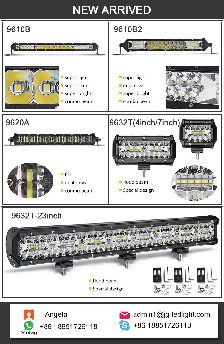 4 Row Wholesale 22" 32"42" 50" Led Truck Light 4x4 Aluminum Bar Offroad Curved 52 Inch Car Led