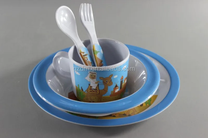 5pcs Melamine Kid's dinner set ,Lunch Tableware set