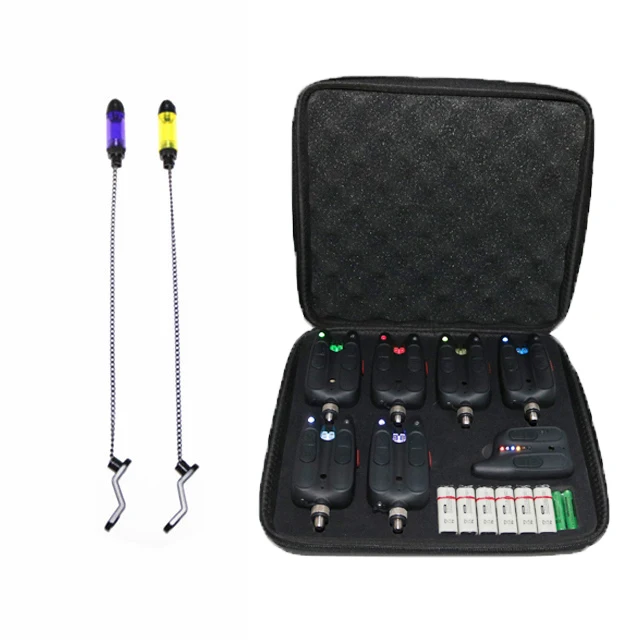 Good Quality Black Antitheft Fishing Bite Alarm Set 6 Alarm Plus 1