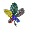 Hot Sale New Arrival Fashion Exquisite Maple Leaf Pearl Fashion Colorful Crystal Rhinestone Brooch For Women