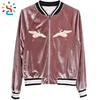 Personalized embroidery satin jacket Manufacturer price ladies fish reflective jackets women custom coat