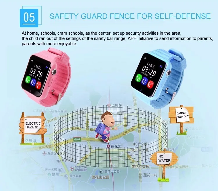 Children V7K Smat Watch MTK2503 GPS Touch Screen Google Map SOS Button Watch For Child GPS Locator Watch
