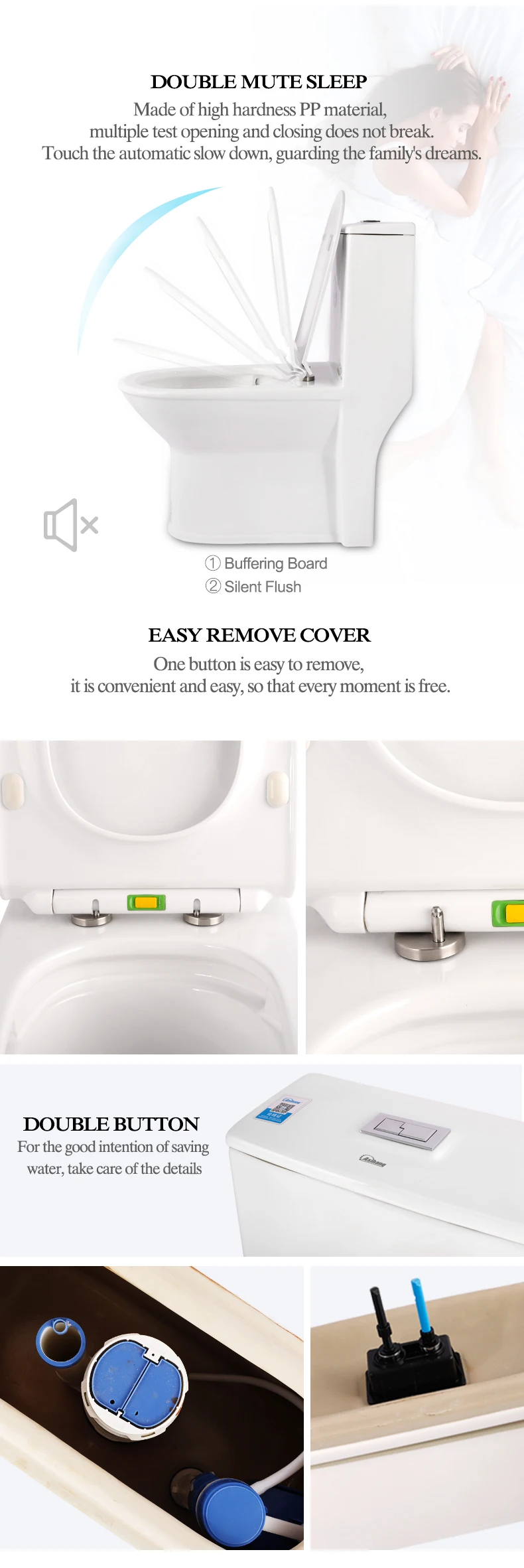 high cost-effective antibacterial super-swirling one piece toilet