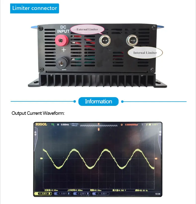 LCDディスプレイソーラーグリッドタイインバーター1000W、内部リミッター付き22-65V/45-90V/ DC入力から100V-255V AC  50/60Hz、Wifiプラグ付き| Alibaba.com