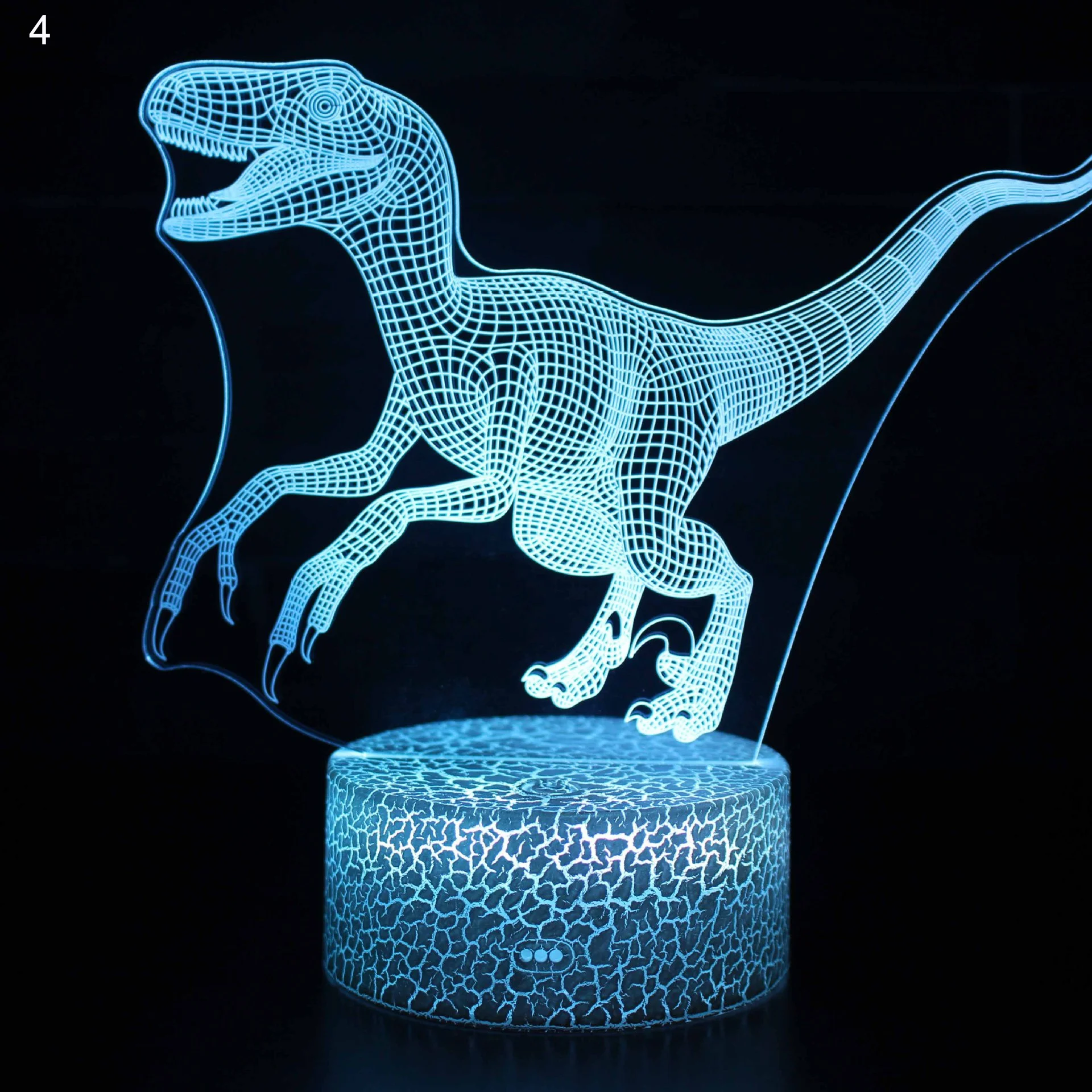 Retail Wholesale Dinosaur Series 3D Night Light LED Remote Control Colorful Touch Creative Gift Light Bedside LampTable Lamp