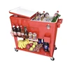 Hot selling 80QT steel Beverage Rolling Cooler with basket