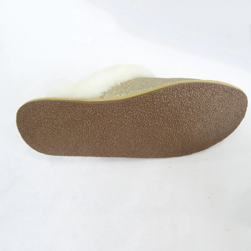 glitter sheepskin slippers